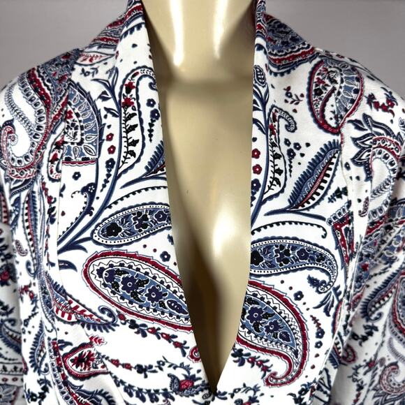 Collections etc Women's Paisley Light Jacket Belted Cozy Boho Size Medium - Picture 3 of 7